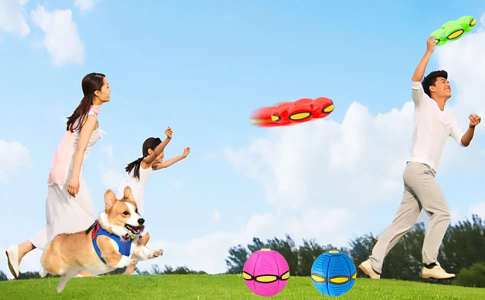 Transformable Flying Ball Magic Ventilation Toy for Kids, Outdoor & Indoor Play, Parent-Child Fun, Elastic Pet Toy
