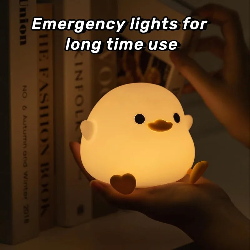 Duoduo Duck – Simpatica luce notturna con controllo touch, lampada ricaricabile per camera da letto e soggiorno