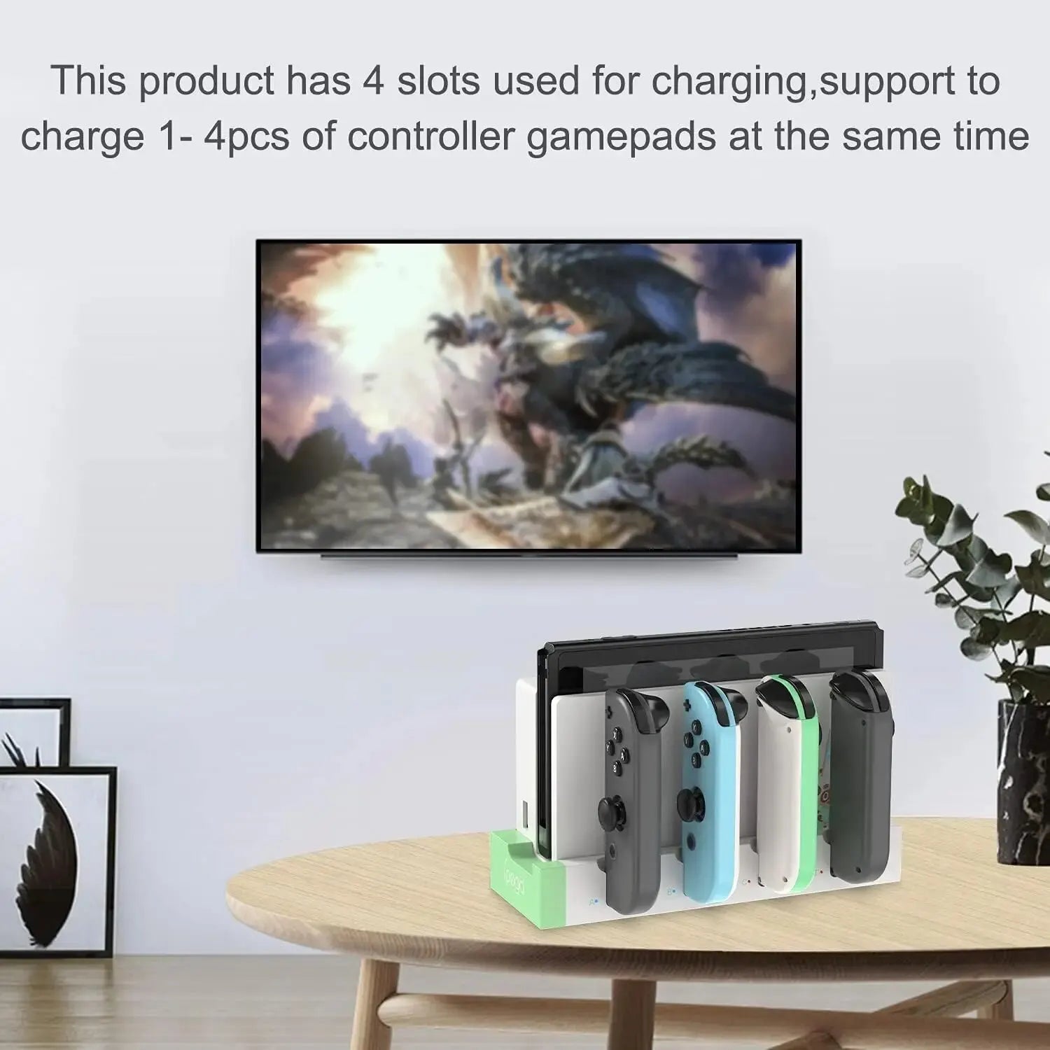 Caricabatterie IPEGA Joycon – Dock Station PG-9186 per Nintendo Switch e OLED | Carica 4 controller contemporaneamente | Display di stato compatto e LED