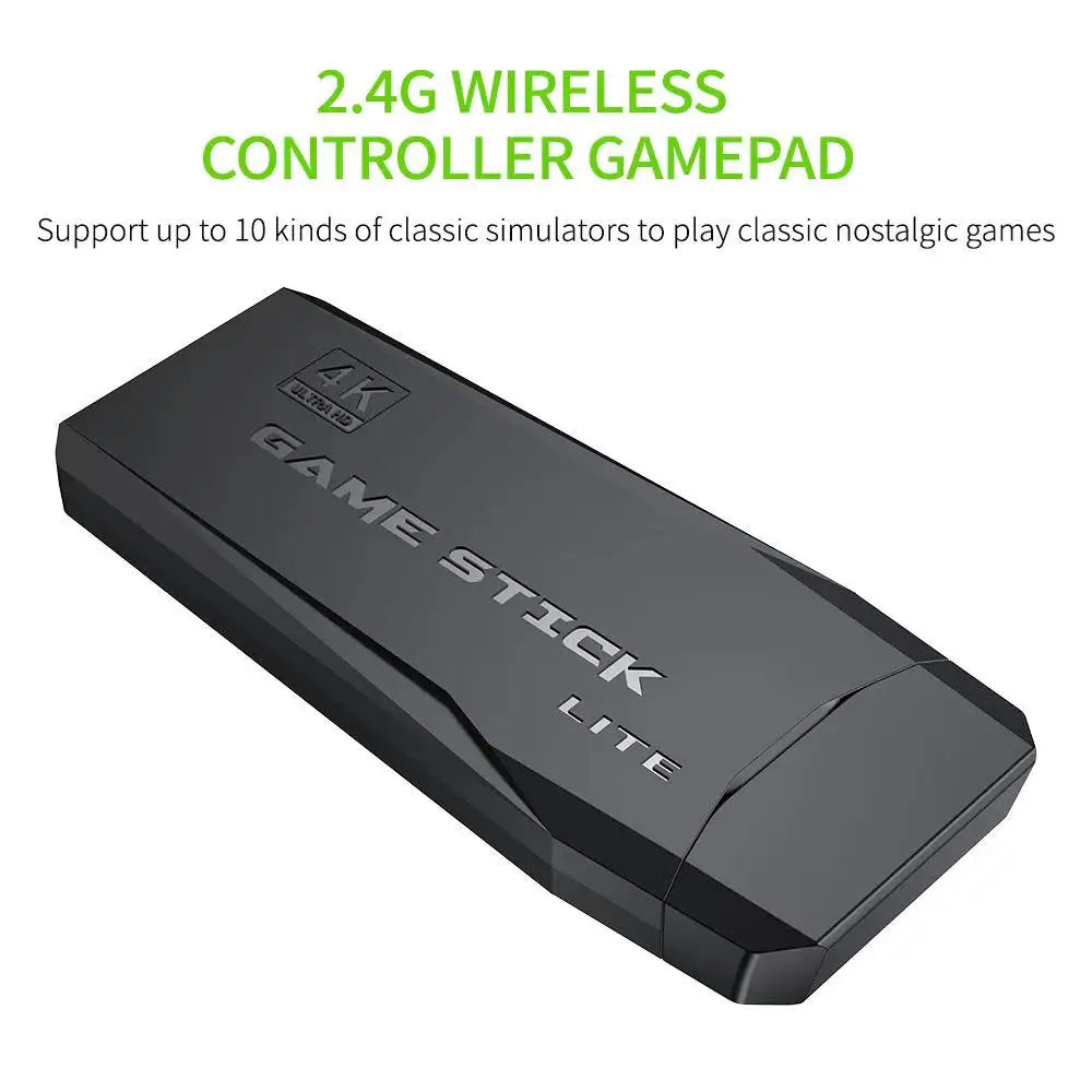 Retro Game Stick – Console wireless 2.4G, uscita 4K, oltre 20.000 giochi, 64 GB, emulatore Plug &amp; Play per GBA/FC/PS1/MD/Dendy