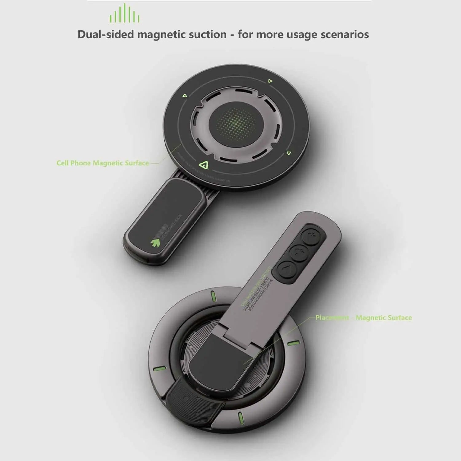 Supporto MagSafe Grip – Supporto ad anello magnetico 3 in 1 e supporto bifacciale per telefono per iPhone 17/16/15/14/13/12 e Android con custodie MagSafe