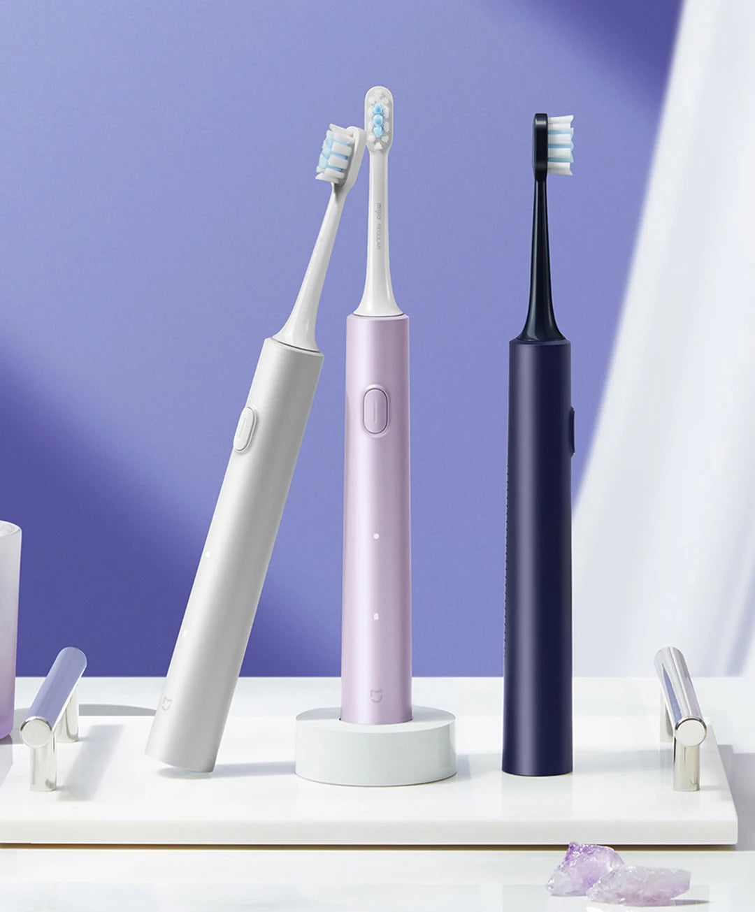 XIAOMI MIJIA T302 Spazzolino Elettrico Sonico, 4 Testine, IPX8 Impermeabile, Ricarica Wireless a 360°, 4 Modalità di Pulizia, 3 Colori Disponibili