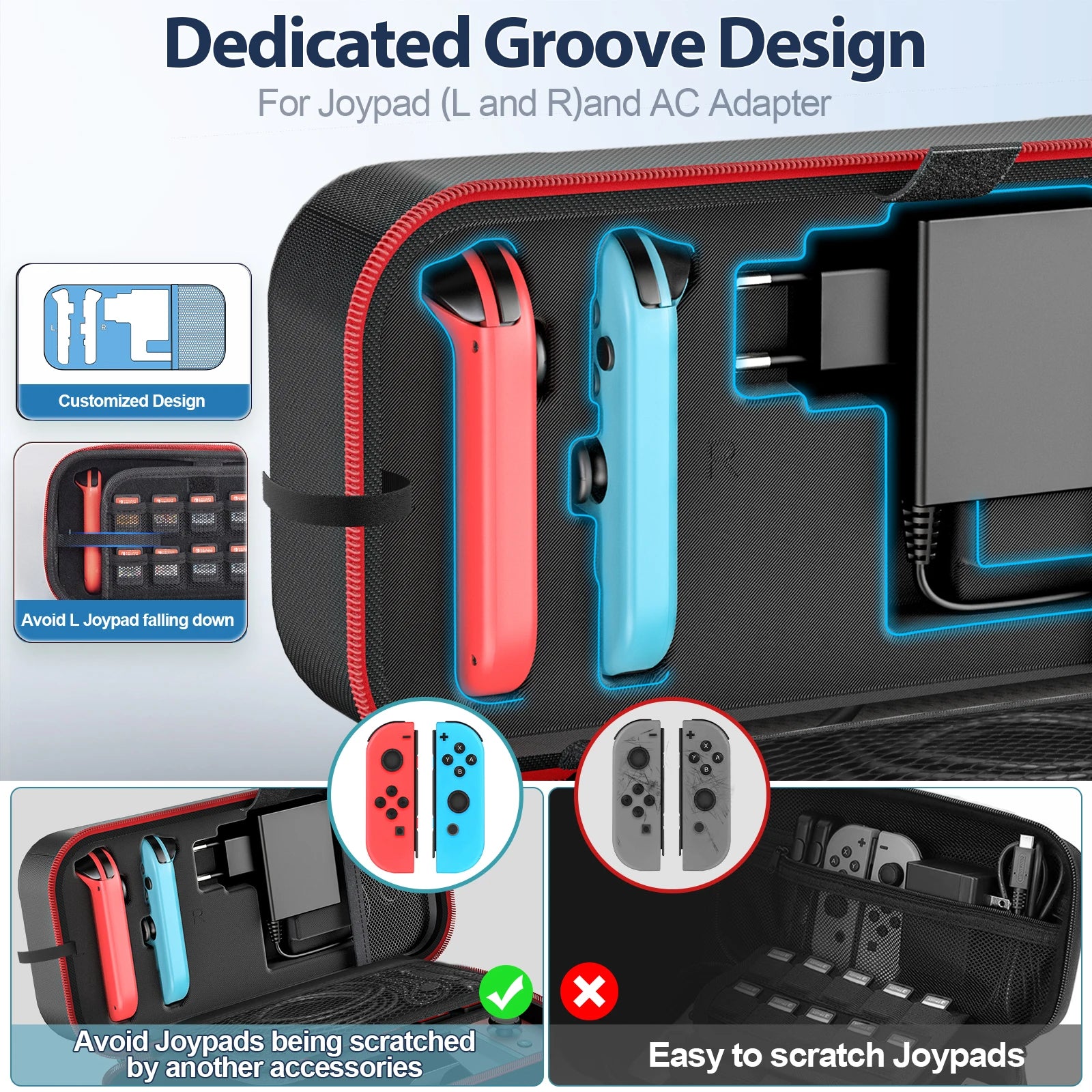 OIVO Switch Case – Borsa grande per Nintendo Switch e OLED, custodia da viaggio impermeabile, organizer protettivo antigraffio