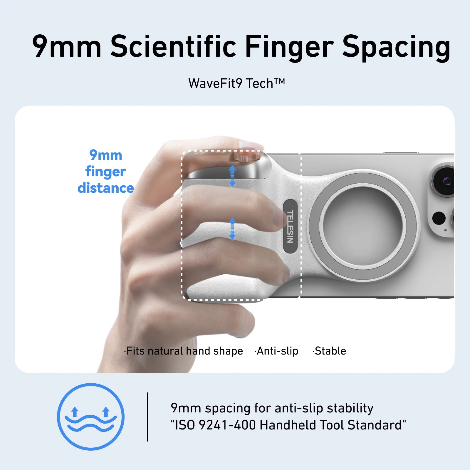 Supporto magnetico per telefono TELESIN Camera Grip con ausilio per riprese e telecomando per dispositivi iPhone e Android