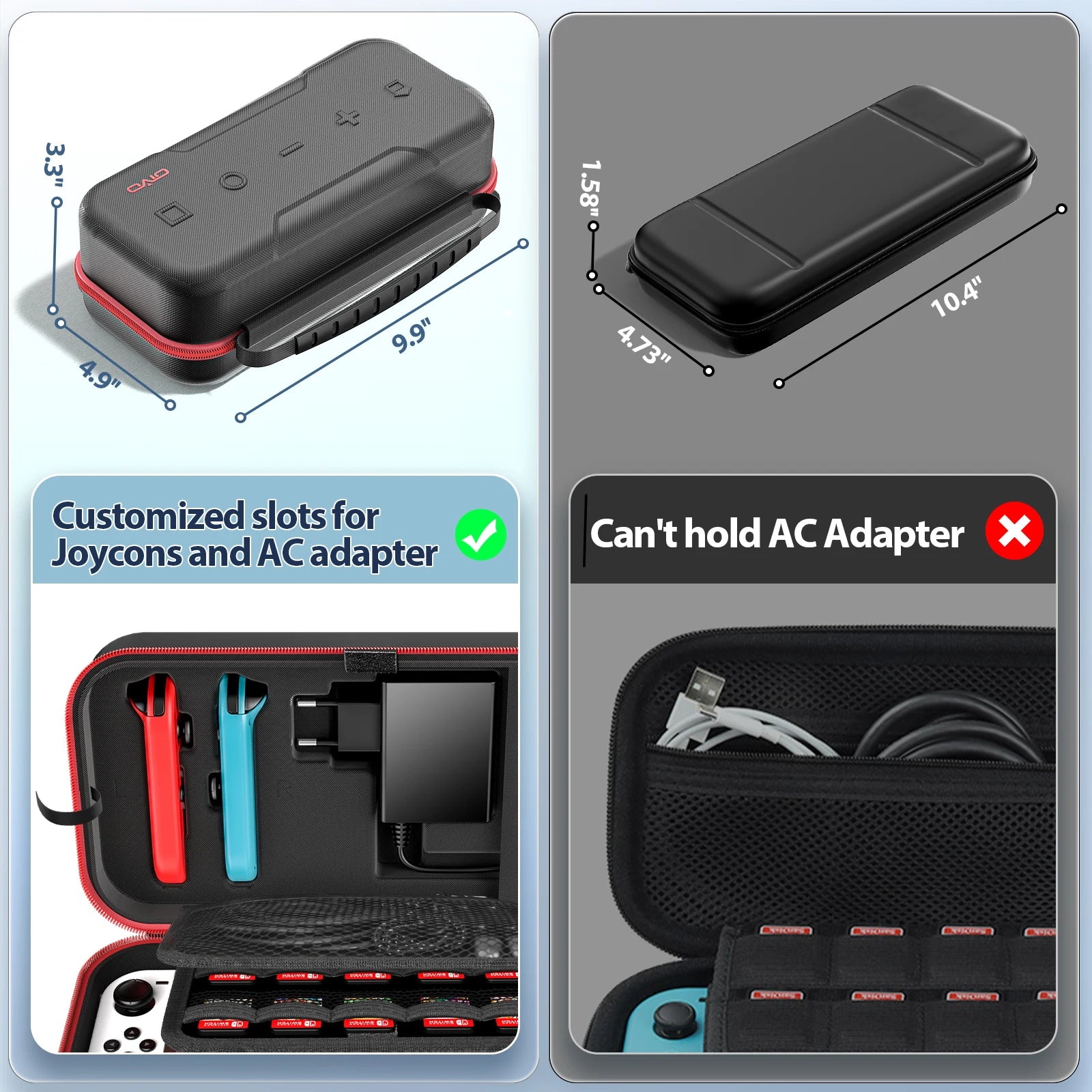 OIVO Switch Case – Borsa grande per Nintendo Switch e OLED, custodia da viaggio impermeabile, organizer protettivo antigraffio