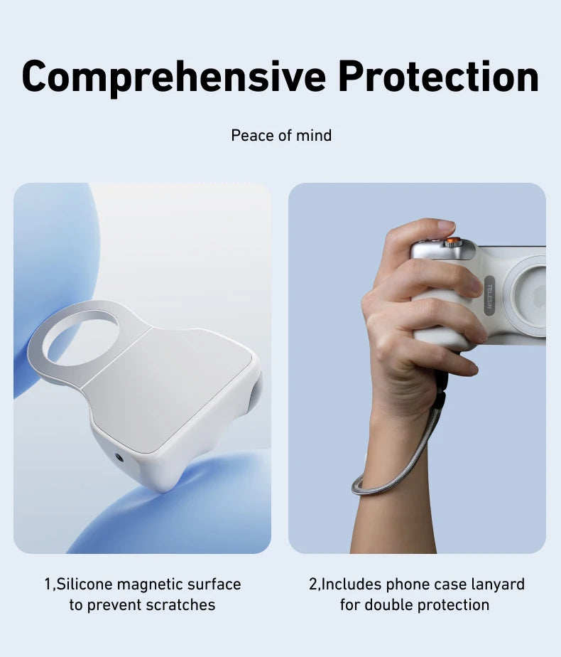 Supporto magnetico per telefono TELESIN Camera Grip con ausilio per riprese e telecomando per dispositivi iPhone e Android