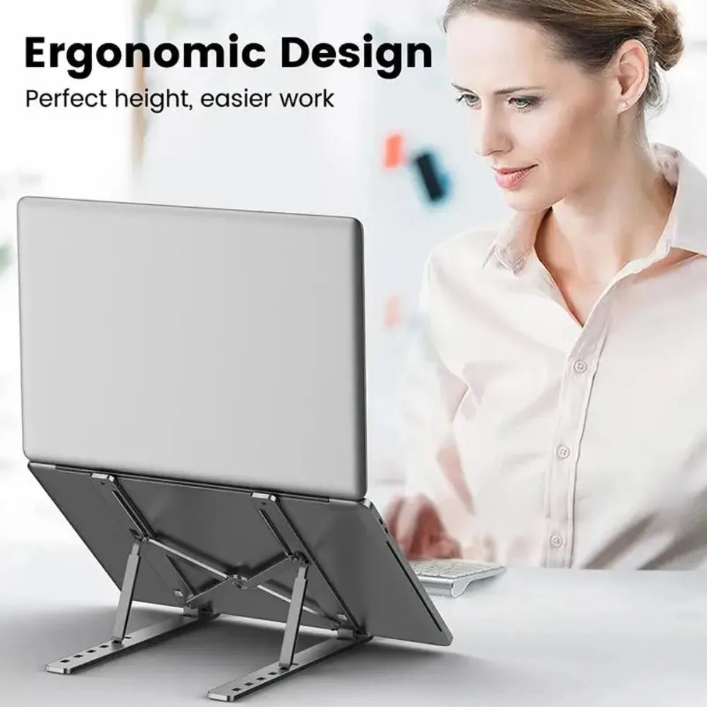 Supporto portatile in alluminio per laptop - Supporto pieghevole per notebook per MacBook, PC e altro