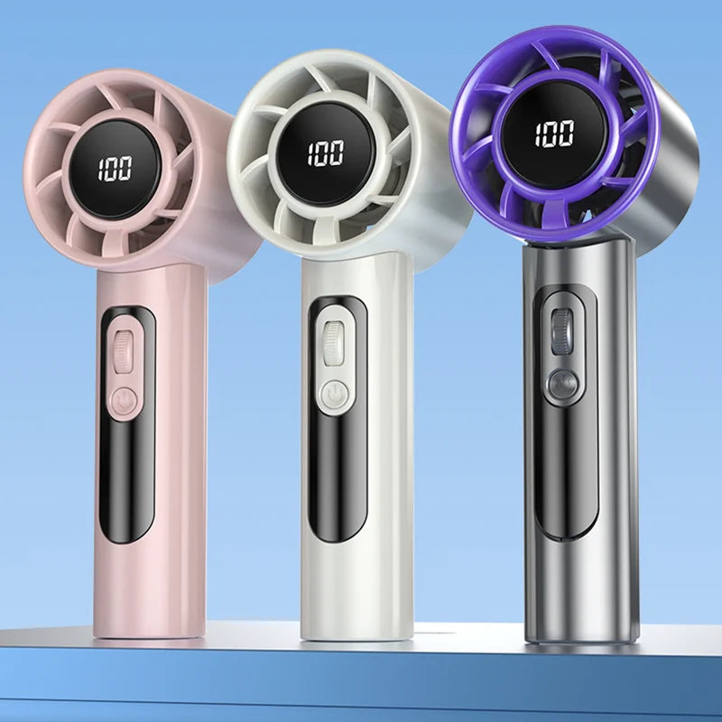 Ventilatore portatile turbo Xiaomi F08 con display a LED, regolazione a 100 velocità, batteria a lunga durata e ricarica rapida USB