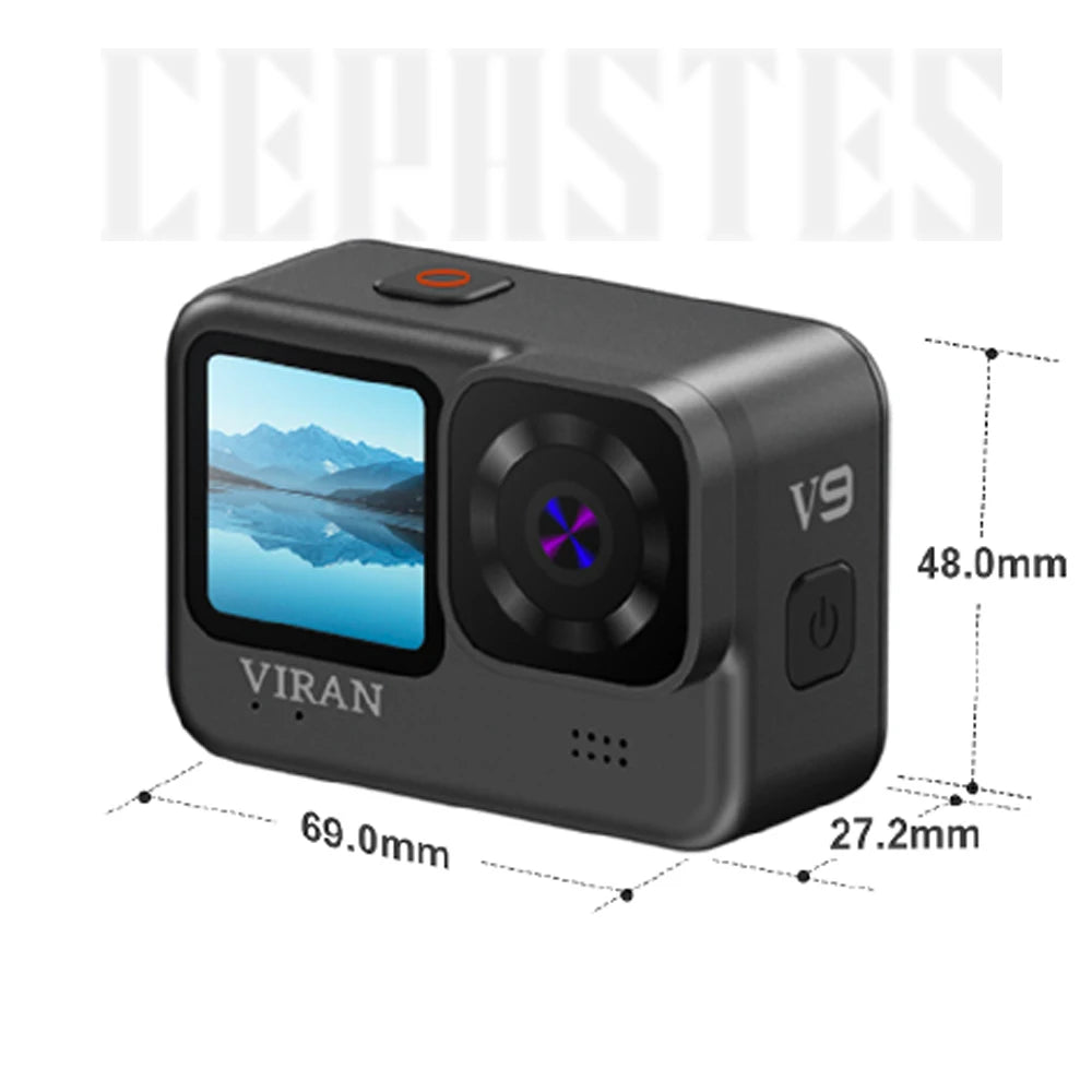 Action Camera Go CERASTES V9 4K WiFi Anti-shake con schermo di controllo remoto, impermeabile, videocamera sportiva professionale, registrazione di guida