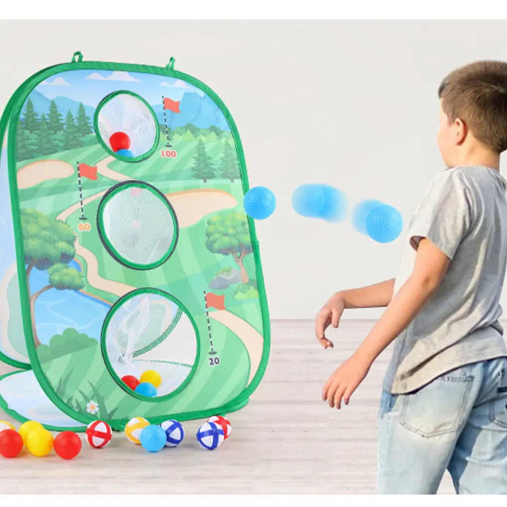 Gioco da golf per bambini: set di tappetini per chipping con bersaglio per freccette, mazza da golf, palline adesive, allenamento all'aperto e set di giocattoli