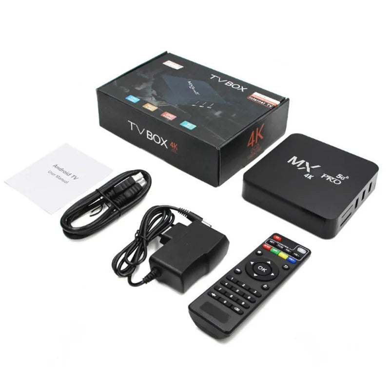 MXQ PRO 4K Android 10 Smart TV Box with RK3228, Dual-Band WiFi, Quad-Core Processor, 3D Video Playback, Home Theater Media Player