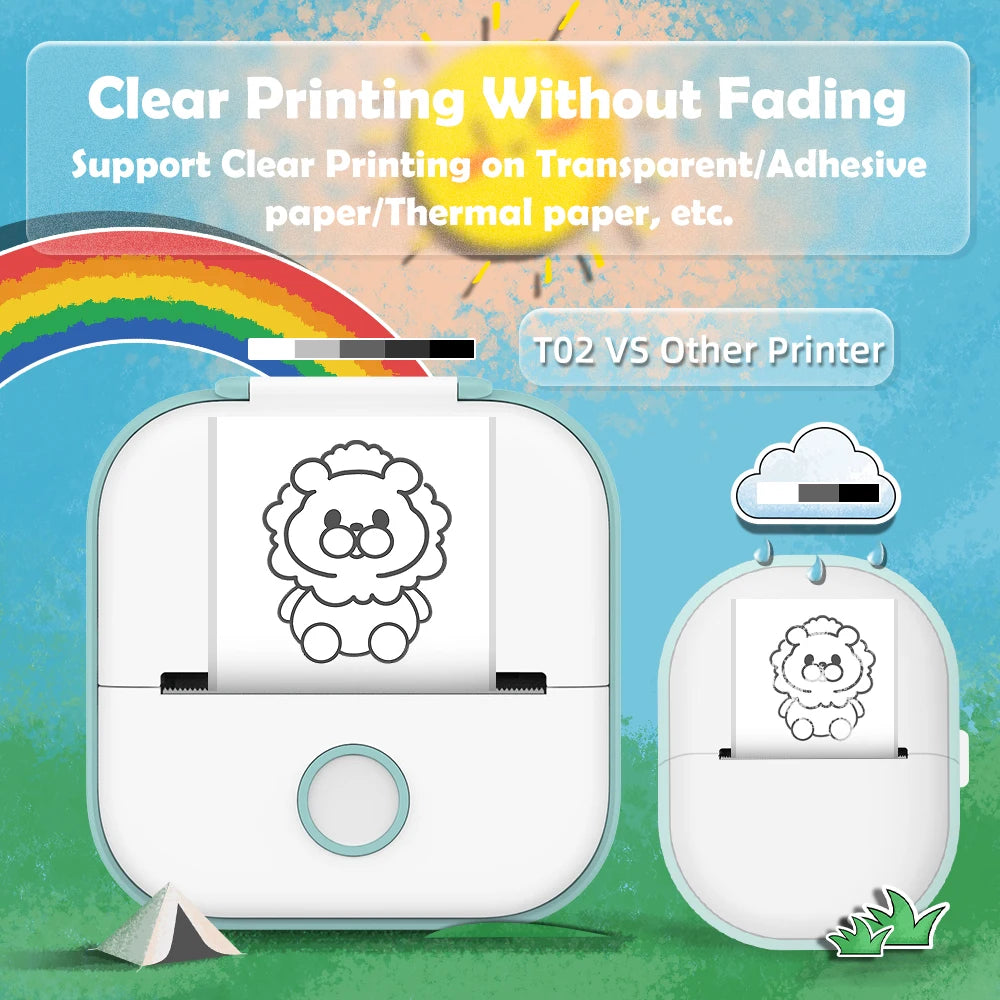 Phomemo Mini Printer – Stampante termica portatile 203 dpi, Bluetooth wireless, cavo USB incluso, stampa foto, etichette, promemoria e liste di cose da fare
