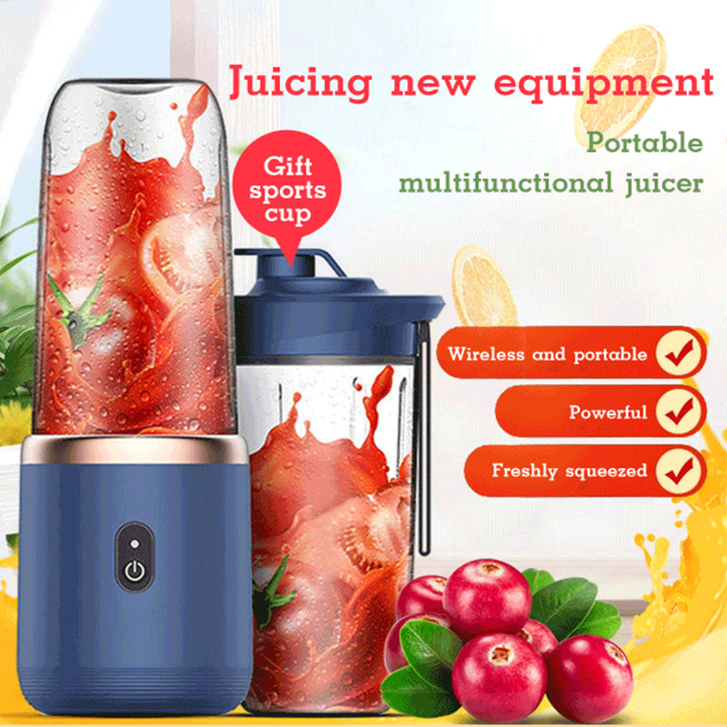Frullatore portatile Pro - Mini spremiagrumi a 6 lame, frullatore ricaricabile tramite USB, frullatore per frutta e tritaghiaccio