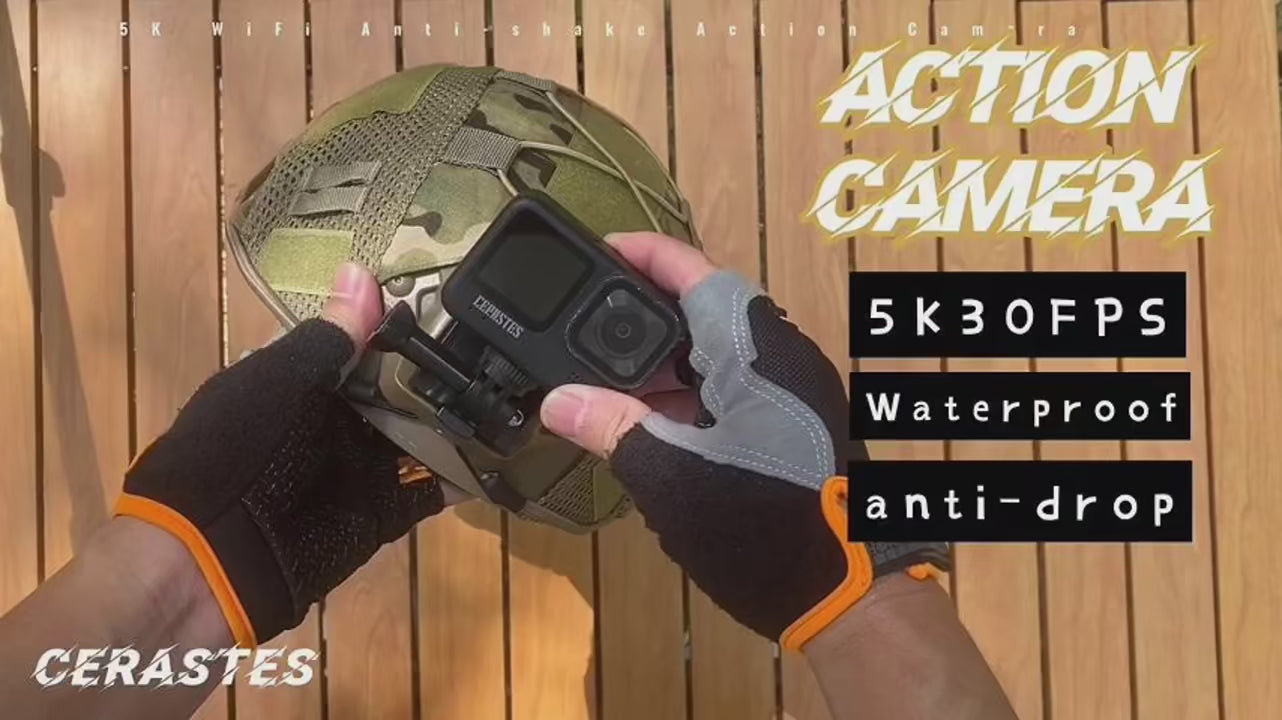 Action Cam CERASTES – V11 5K/4K60FPS Wi-Fi Impermeabile Sport Cam con Anti-Shake, Telecomando, Doppio Schermo e Registrazione Pro Drive