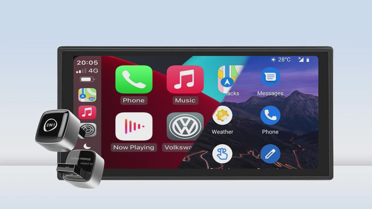 Mini Wireless Adapter, Small USB CarPlay and Android Auto Dongle ODM Converter for Apple iOS and Android Devices