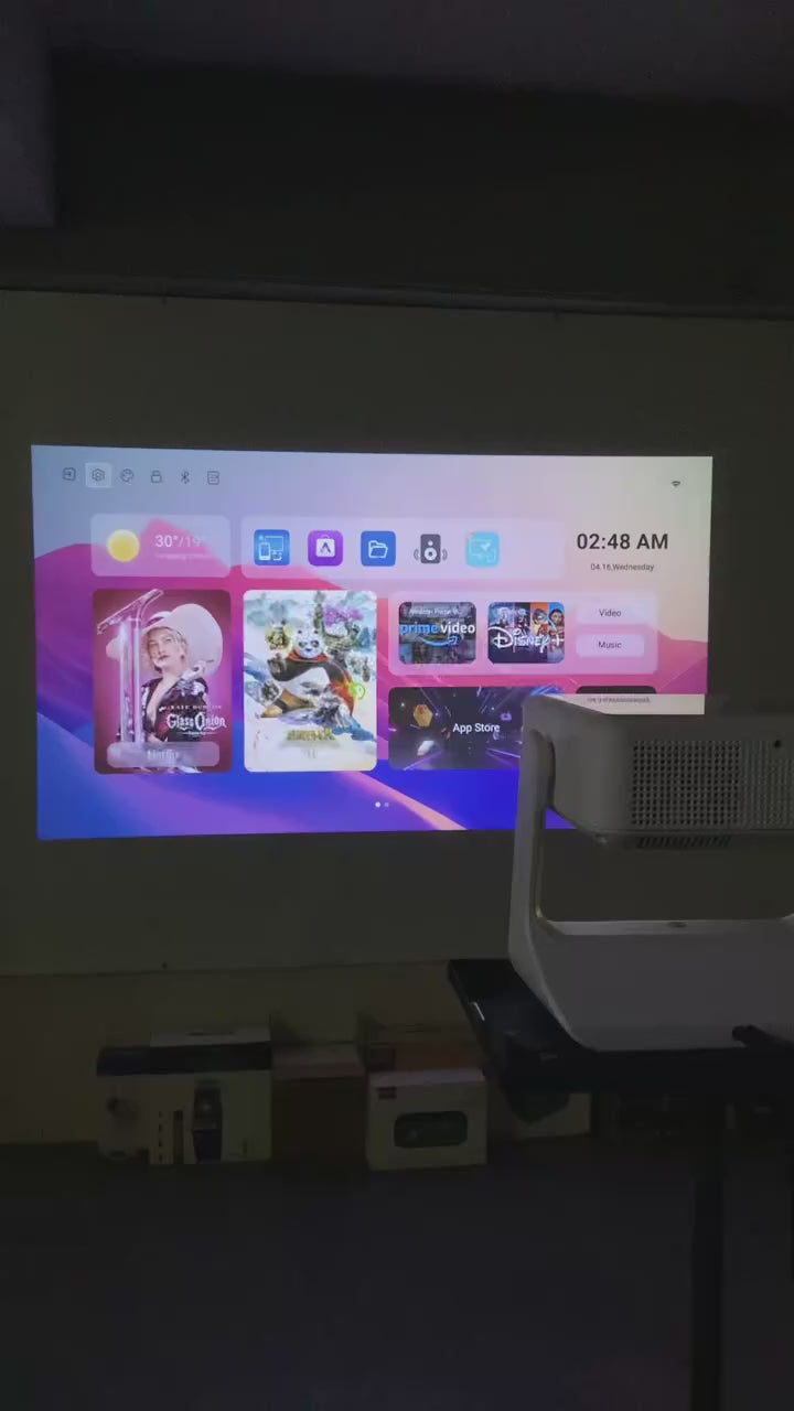 Proiettore doppio YDH-C3 – 30-180 pollici, 1080P, supporto 4K, Android 9, 2.4G/5G WiFi6, business e istruzione, 800 lumen