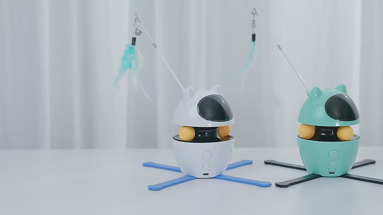 Interactive Spill Ball – Set di giocattoli con distributore automatico di bastoncini e dolcetti per gatti