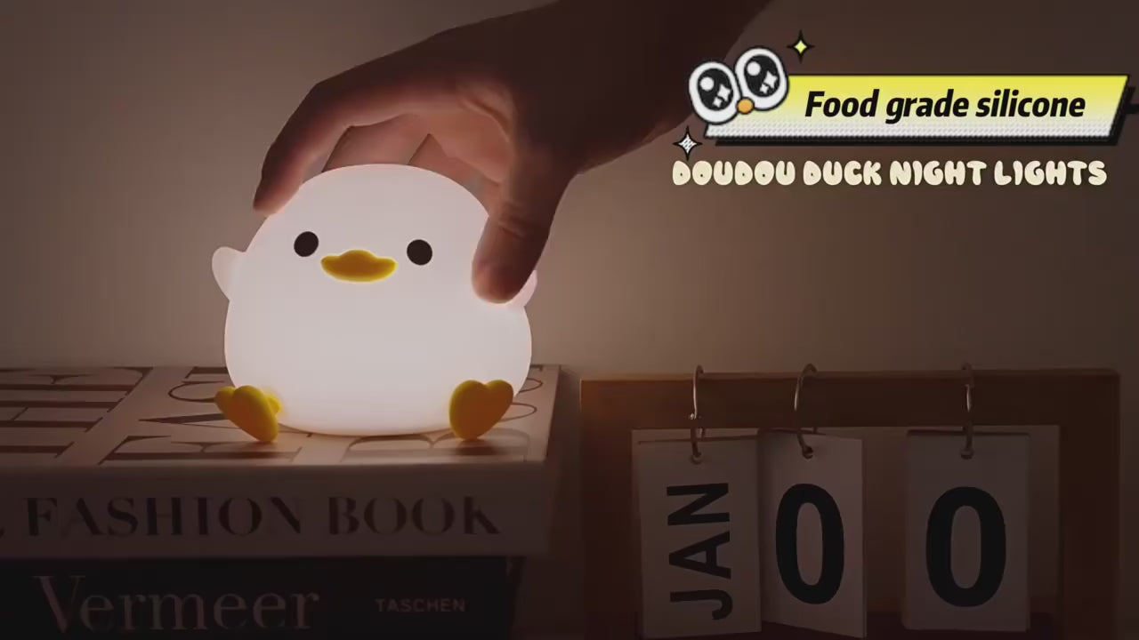 Duoduo Duck – Simpatica luce notturna con controllo touch, lampada ricaricabile per camera da letto e soggiorno