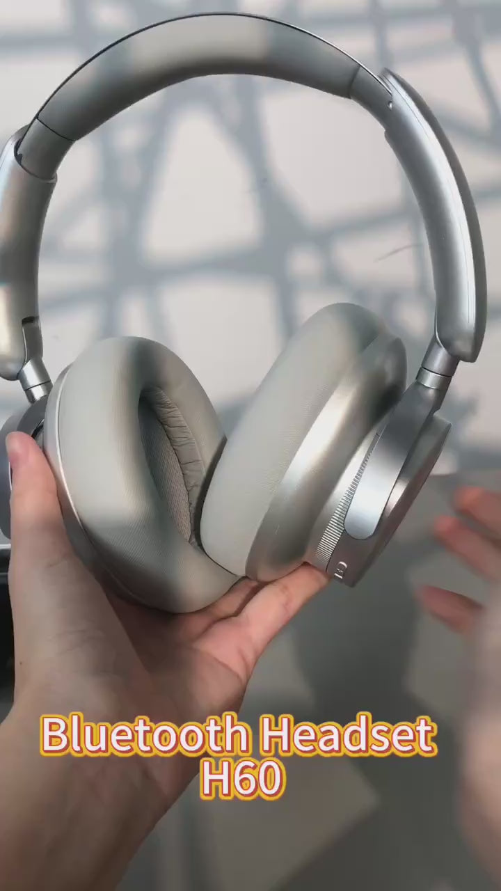 TOURACE H60 Headphones Active Noise Cancelling Wireless Earphones with LED, Metallic Finish, Sweatproof Sports Design and Long Battery Life